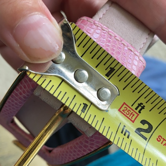 ESCADA pink suede and lizard embossed leather belt - Picture 7 of 7